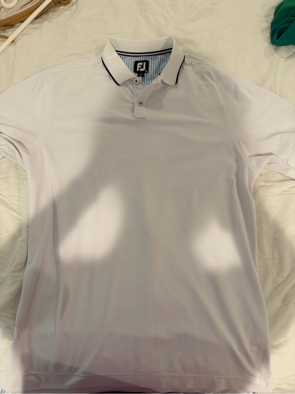 FootJoy White Men’s Polo with Contrast Trim